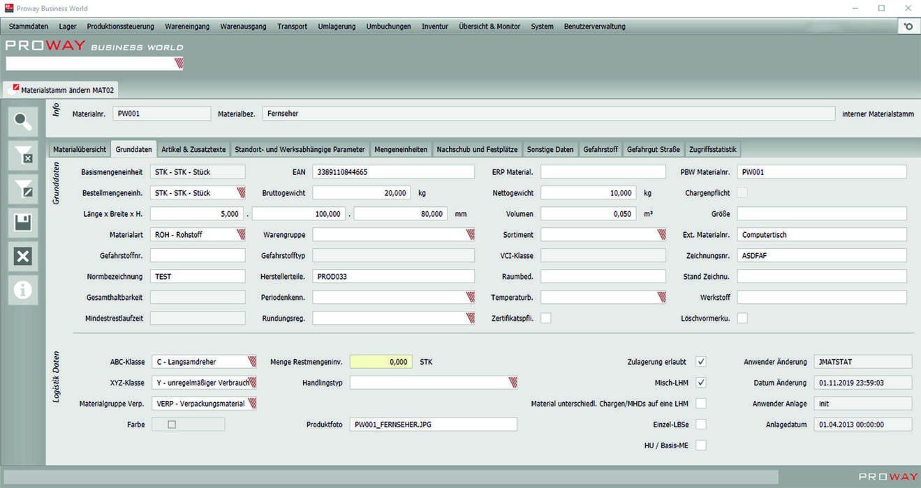 Material master-data management